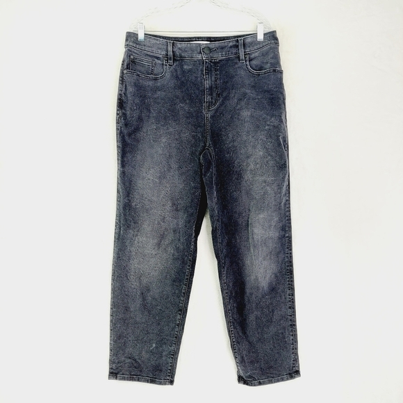 Lane Bryant High Rise Girlfriend Straight Jeans Womens Black Cotton Denim P1291 - Picture 1 of 9